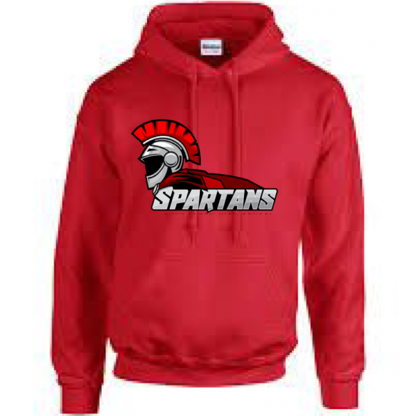 Spartan Logo Printed Pull Over Hoodie