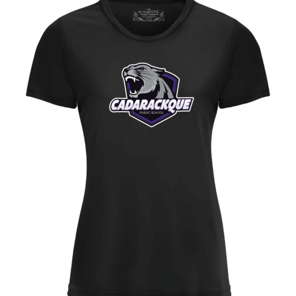 Cadarackque Ladies Performance Tee with Large Logo