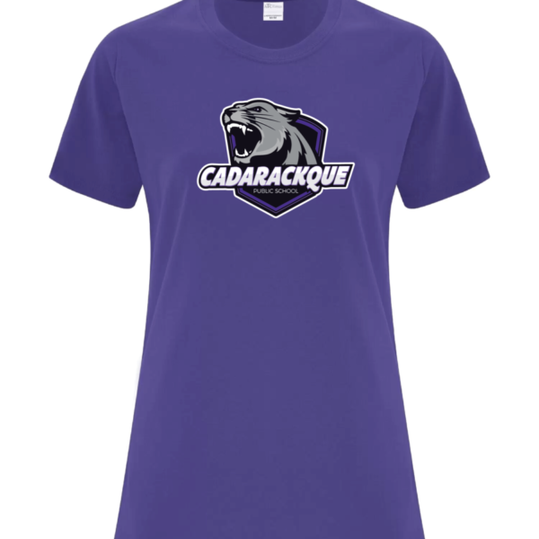 Cadarackque Cotton Ladies Tee Shirt with Large Logo